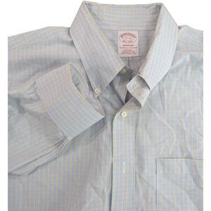 Brooks Brothers Dress Shirt Mens 17 33  Madison Non Iron Supima Cotton Designer